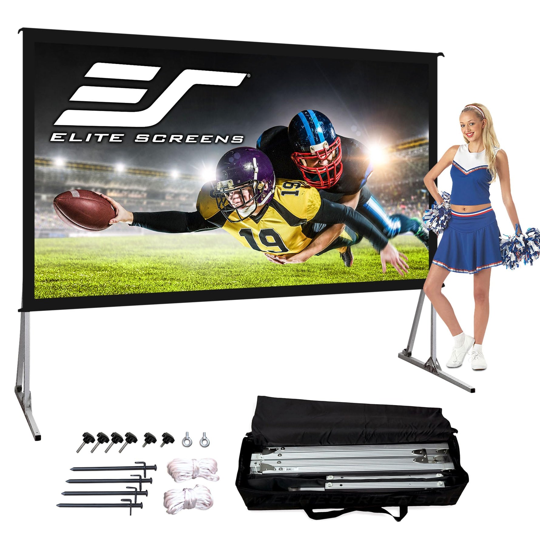 Elite Screens 120-INCH Projector Screen|Outdoor Indoor Movie Screens|16:9 Freestanding Portable Foldable ProjectionStand|Home Theater, OMS120H2