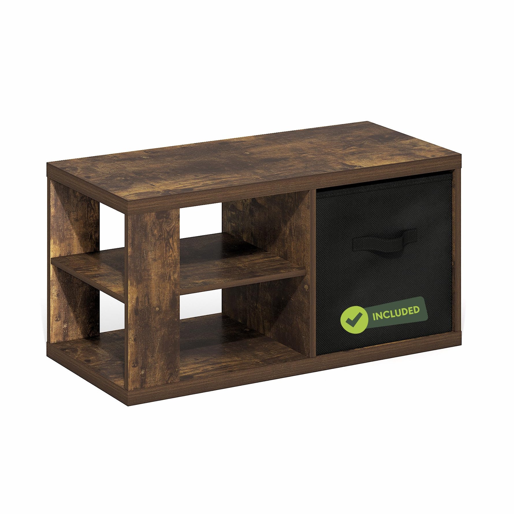 Furinno CLASSIC Coffee Table, Modern Rectangle Coffee Table with 1.8" Triple Thick Tabletop, Side Table, Toolless Assembly, for Living Room, Home Office, Black