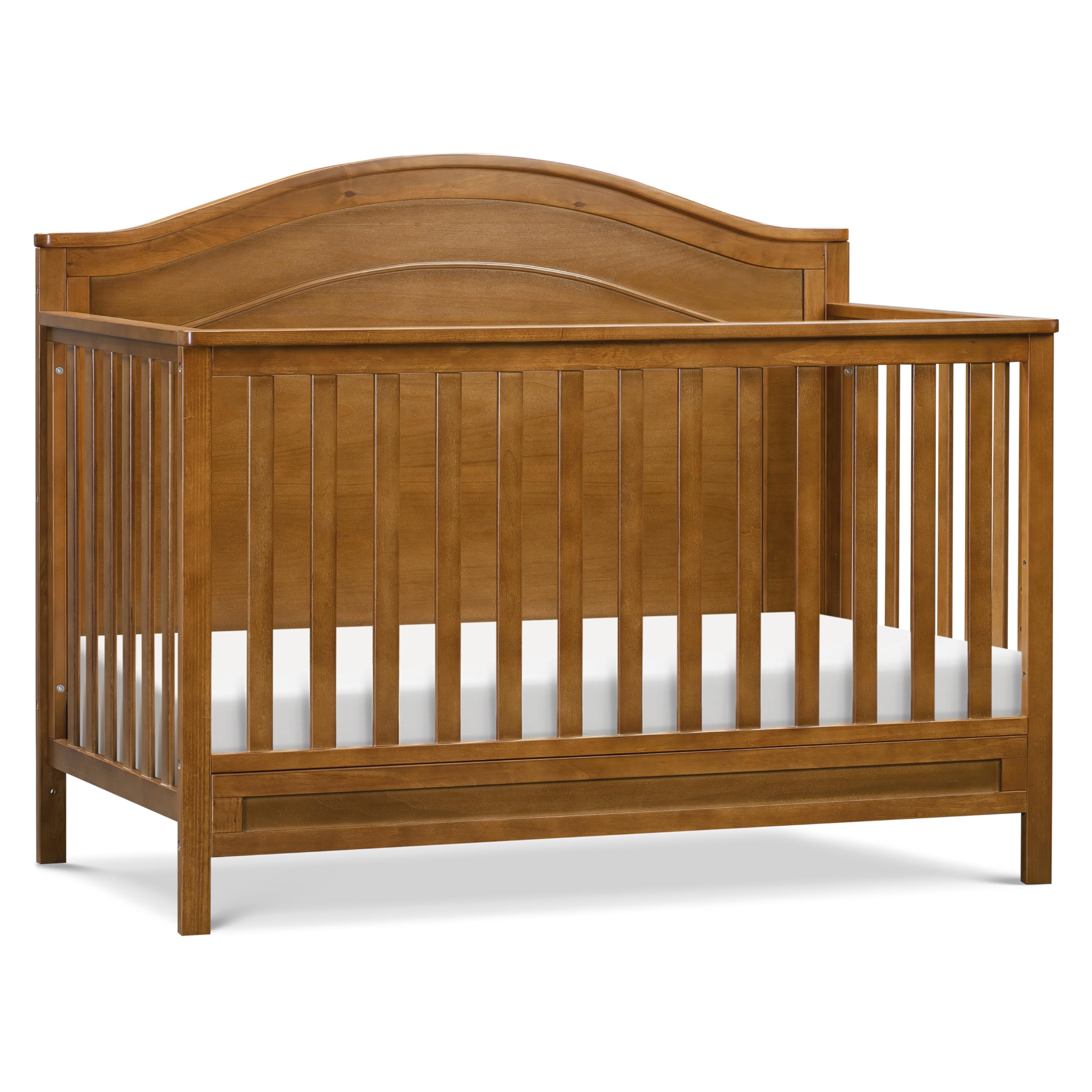 Davinci Charlie 4-in-1 Convertible Crib - GREENGUARD Gold Certified - Converts from Baby Crib to Toddler Bed, Daybed, and Full-Size Bed Effortlessly - 4 Adjustable Heights - Wooden White Baby Bed