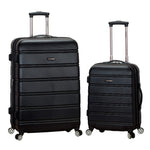 Rockland Melbourne Hardside Expandable Spinner Wheel Luggage, Checked Large 28", Black