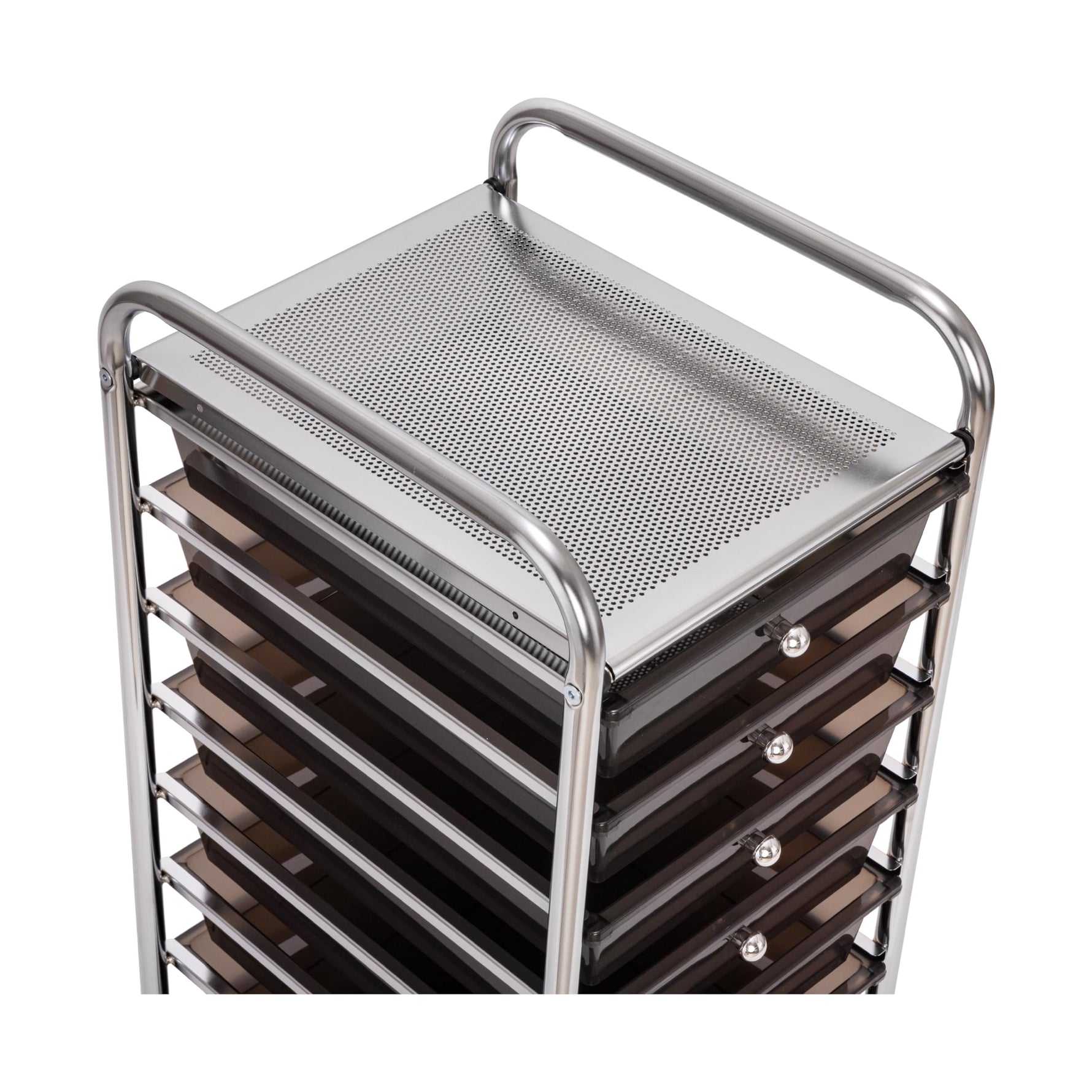 Seville Classics Rolling Utility Organizer Storage Cart , for Home Office, School, Classroom, Scrapbook, Hobby, Craft, 15 Drawer, Black
