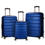 Rockland Melbourne Hardside Expandable Spinner Wheel Luggage, Checked Large 28", Black