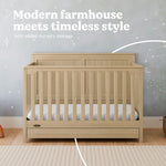 Graco Hadley 5-in-1 Convertible Crib with Drawer – GREENGUARD Gold Certified, Fits Standard Crib Mattress, Converts to Toddler Bed, Daybed and Full Bed, 4 Adjustable Mattress Heights (White)