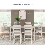 Signature Design by Ashley Skempton | 2-Count 24" Counter-Height Upholstered Bar Stools – Coastal Chic Ladder-Back, Antique White