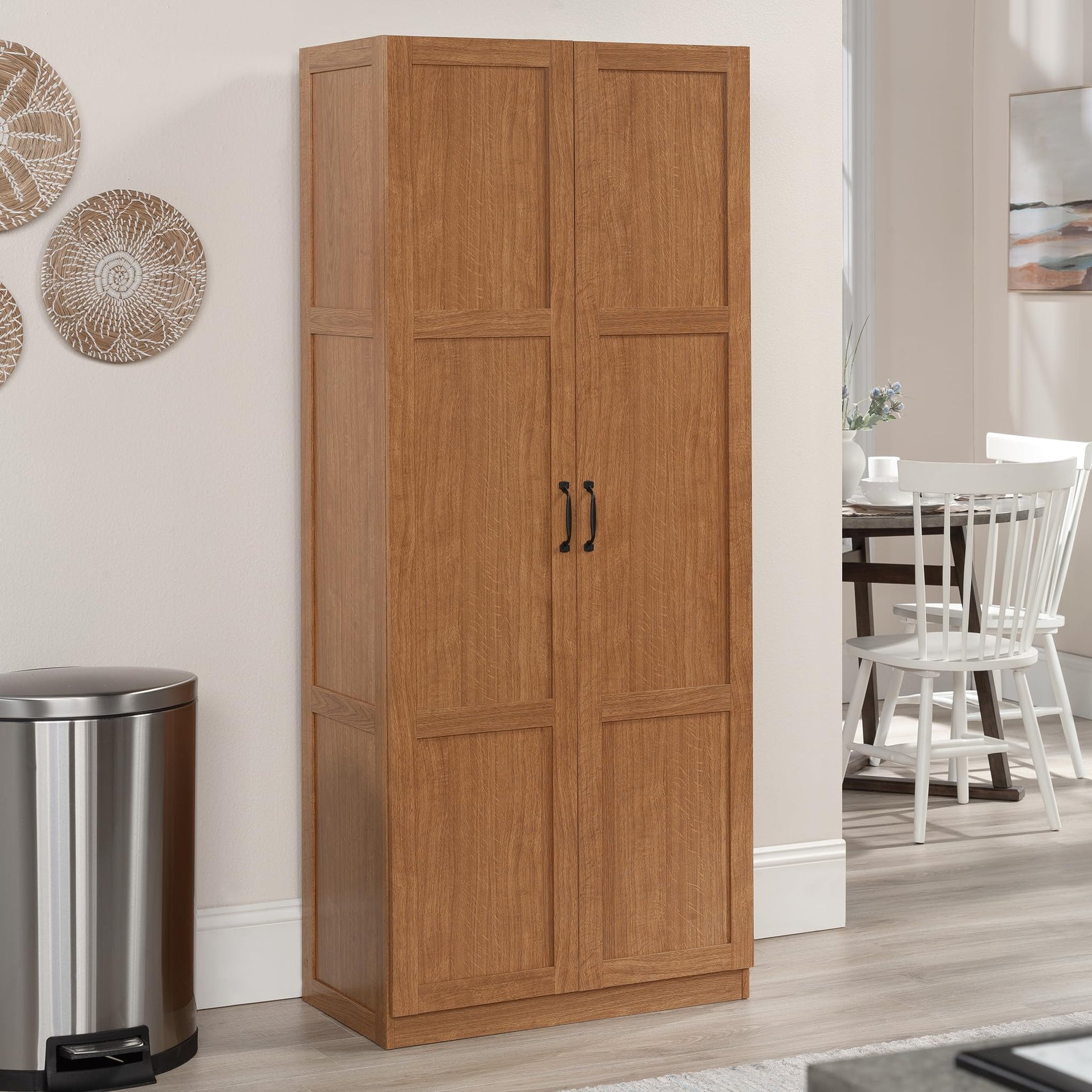 Sauder Select Storage Cabinet, Pantry Cabinet Kitchen Storage with Adjustable Shelves, Utility Room Storage Cabinet, in Reclaimed Pine