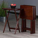 Winsome Alex Set of 2 Foldable Snack Tables, Easy to Store Small Portable Fold Up Table Set for Kitchen, Living Room TV Dining, Crafts, Puzzles, Work From Home