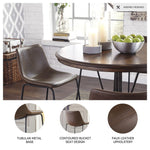 Signature Design by Ashley Centiar 24" Counter Height Modern Bucket Barstool, 2 Count, Black
