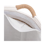 Seville Classics Premium Natural Handwoven Portable Laundry Bin Basket with Carrying Handles, Household Storage for Clothes, Linens, Sheets, Natural Water Hyacinth and Gray Rope, 3 Piece Set