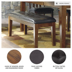 Signature Design by Ashley Ralene Tufted Upholstered Dining Room Bench, Medium Brown