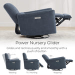 CHITA Power Recliner Chair Swivel Glider, FSC Certified Upholstered Living Room Nursery Reclining Sofa Chair with Lumbar Support, Linen