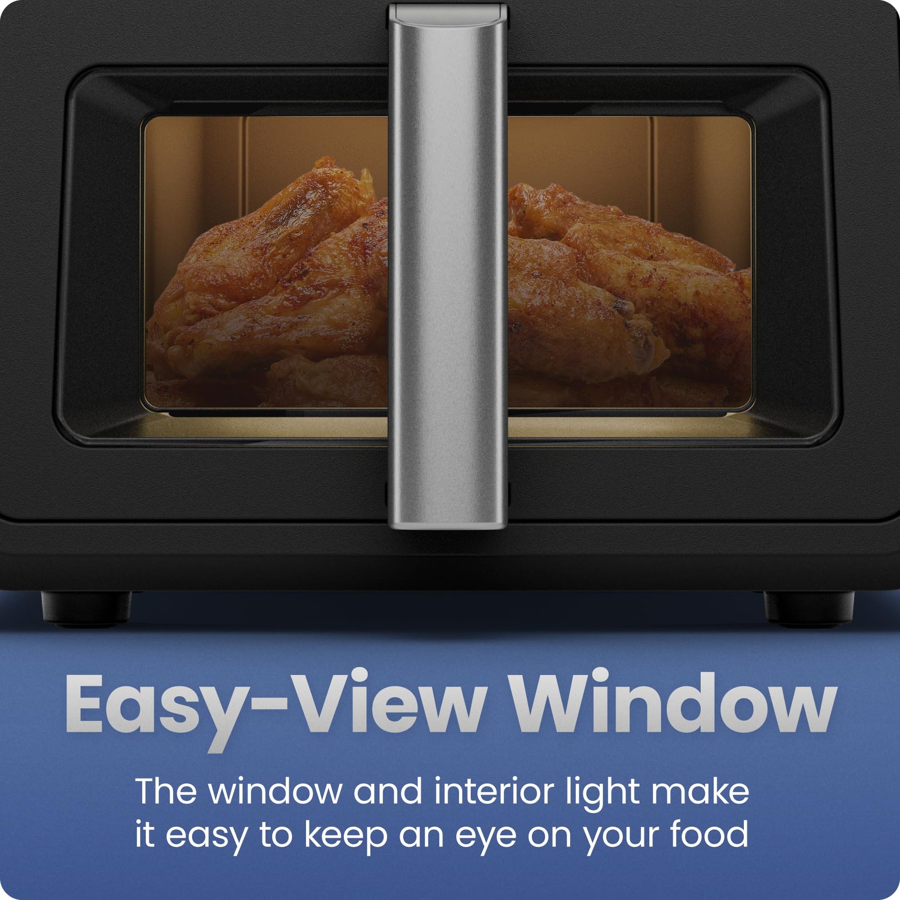 Chefman Air Fryer 9 Qt | TurboFry 7-in-1 High-Powered 450°F Cooking for Crispier and Even Results | XL Basket with Viewing Window | Air Fry, Bake, Broil, Reheat, Dehydrate, Defrost, Keep Warm