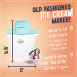 Nostalgia Electric Ice Cream Maker - Old Fashioned Soft Serve Ice Cream Machine Makes Frozen Yogurt or Gelato in Minutes - Fun Kitchen Appliance - Vintage Wooden Style - Dark Wood - 4 Quart
