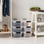 IRIS USA 6-Pack 6 Quart Storage Bins with Lids | Transparent design makes contents easy to find. Ideal for shoes, photos, documents, and small essentials. Nestable design