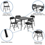 Flash Furniture Madelyn 33.5" Square Folding Multipurpose Card Table with Padded Vinyl Top, Portable Folding Game Table for 4 Players, Black