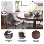 Signature Design by Ashley Mid Century Centiar 18.75" Dining Bucket Chair, 2 Count, Black and Brown