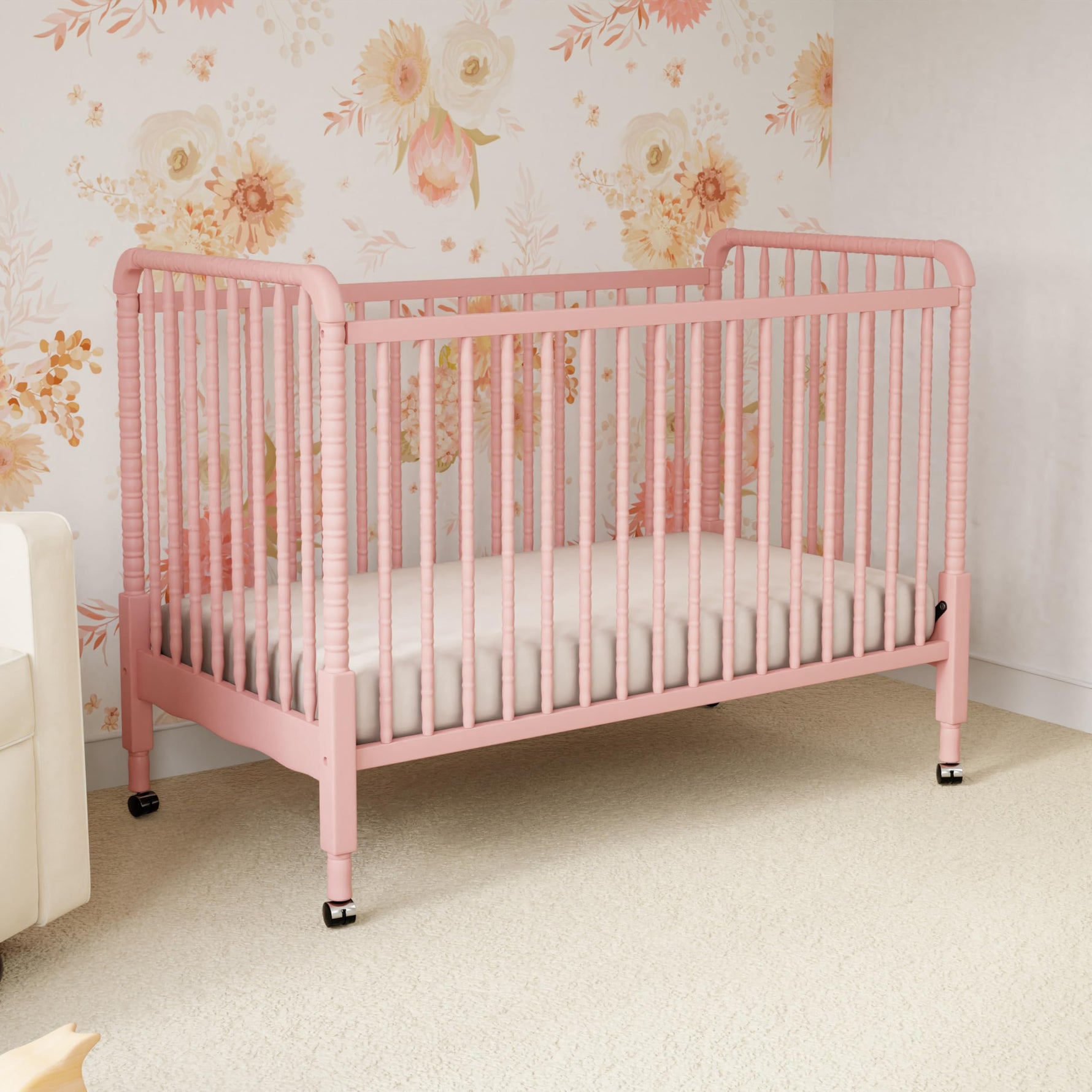 daVinci Jenny Lind 3-in-1 Baby Crib Convertible to Toddler Bed, Daybed - Easy to Assemble - GREENGUARD Gold Certified - 4 Adjustable Mattress Heights, Conversion Kit Sold Separately - White