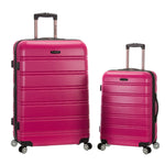 Rockland Melbourne Hardside Expandable Spinner Wheel Luggage, Checked Large 28", Black