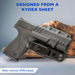 DeSantis Slim Tuk IWB Holster for Men and Women - Holster IWB, Conceal Carry, Fits the S&W M&P Shield 9/40, 9 Shield Plus w/or w/Out Red Dot - Ambidextrous, Black