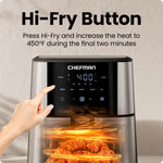 Chefman Air Fryer 8 Qt | TurboFry® 4-in-1 with 450°F Hi-Fry Option for Crispier Results | Bake, Dehydrate, Frozen | XL Nonstick Dishwasher-Safe Basket | Stainless Steel