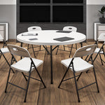 COSCO 6 ft. Fold-in-Half Banquet Table w/Handle, Black