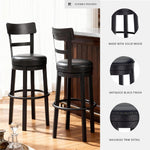 Signature Design by Ashley Valebeck Upholstered Swivel Stool, Cushioned Seat, Woven Fabric Upholstery, Wood, 24" H, Brown & Black