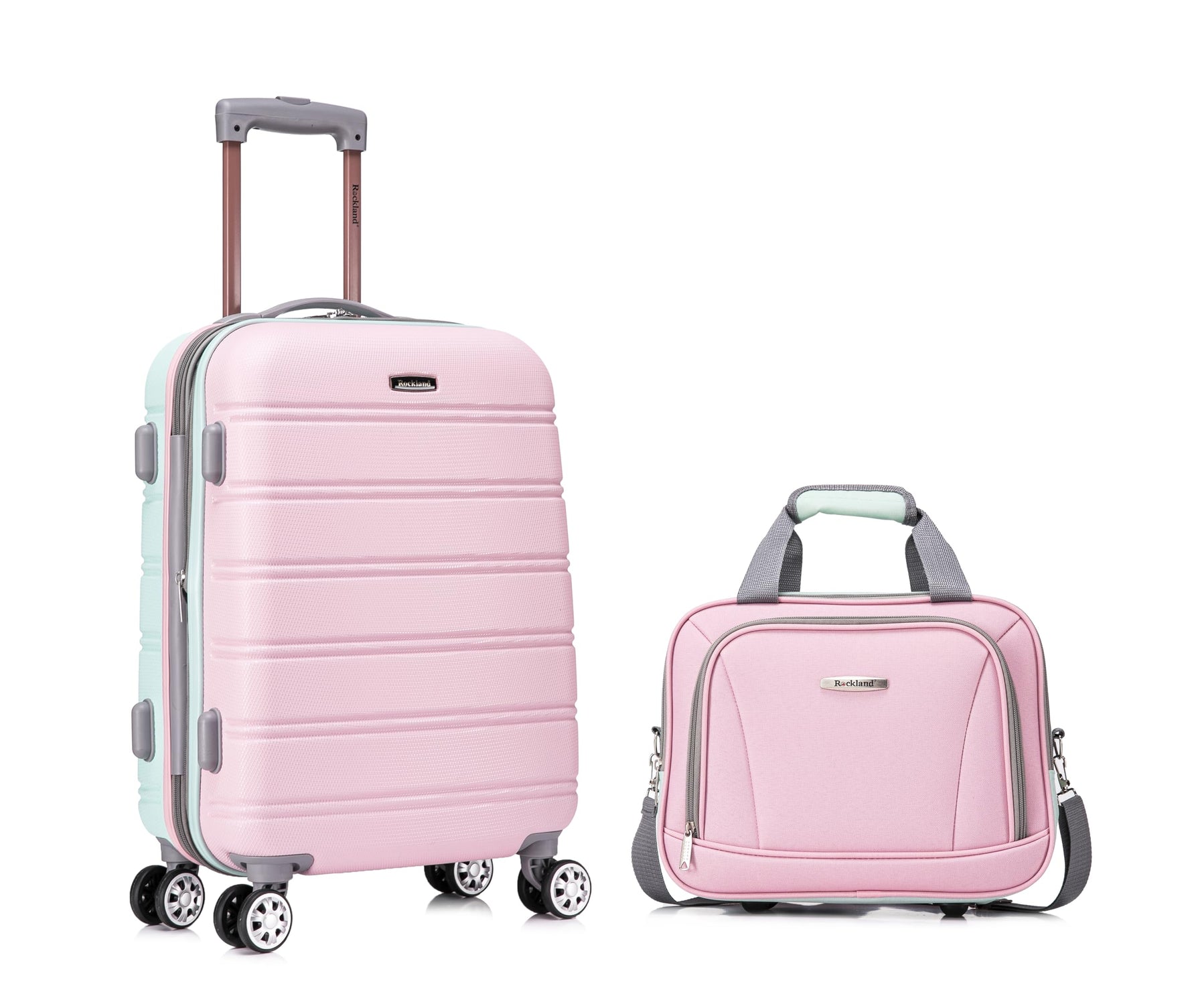 Rockland Melbourne Hardside Expandable Spinner Wheel Luggage, Checked Large 28", Black