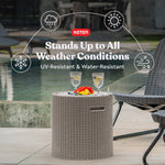 Keter Cool Side Table Cooler 3 in 1 Outdoor Patio Table and Ice Chest Storage, Ideal Hot Tub Table, Decor and Outdoor Patio Bar, Portable Bar, Cappuccino