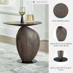 Signature Design by Ashley Cormmet Industrial Accent Table with Metal Base, Dark Brown & Black