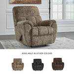 Signature Design by Ashley Skymaker Modern Faux Leather Manual Rocker Recliner with Track Arms, Dark Brown