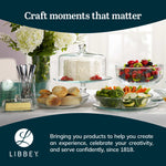 Libbey Selene Glass Cake Stand with Dome Lid, Elegant Curved Footed, Covered Cake Stand, Versatile Serving Dish for Variety of Desserts and More