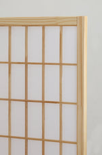 Roundhill Furniture Oriental Shoji 4 Panel Screen Room Divider, Natual