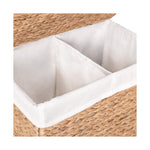 Seville Classics Premium Natural Handwoven Portable Laundry Bin Basket with Carrying Handles, Household Storage for Clothes, Linens, Sheets, Natural Water Hyacinth and Gray Rope, 3 Piece Set