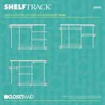 ClosetMaid ShelfTrack Wire Closet Organizer System, Adjustable from 5 to 8 Ft., with Shelves, Clothes Rods, Hardware, Durable Steel, White