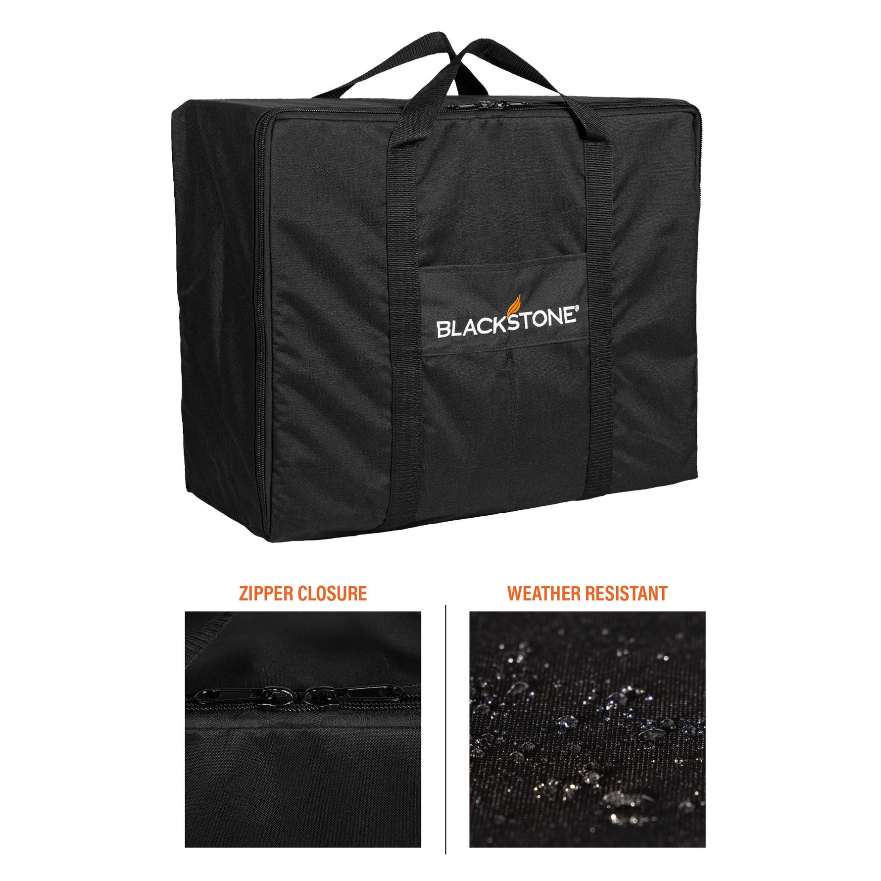 BLACKSTONE 1723 22” Tabletop Griddle Carry Bag, Heavy Duty, Weather Resistant, Griddle Cover, Black. Fits Griddles Without Hoods or Hard Covers.