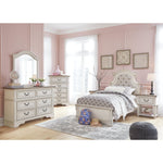 Signature Design By Ashley Realyn French Country Youth 6 Drawer Dresser, Chipped White & Brown