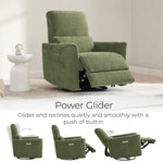 CHITA Power Recliner Chair Swivel Glider, FSC Certified Upholstered Living Room Nursery Reclining Sofa Chair with Lumbar Support, Linen
