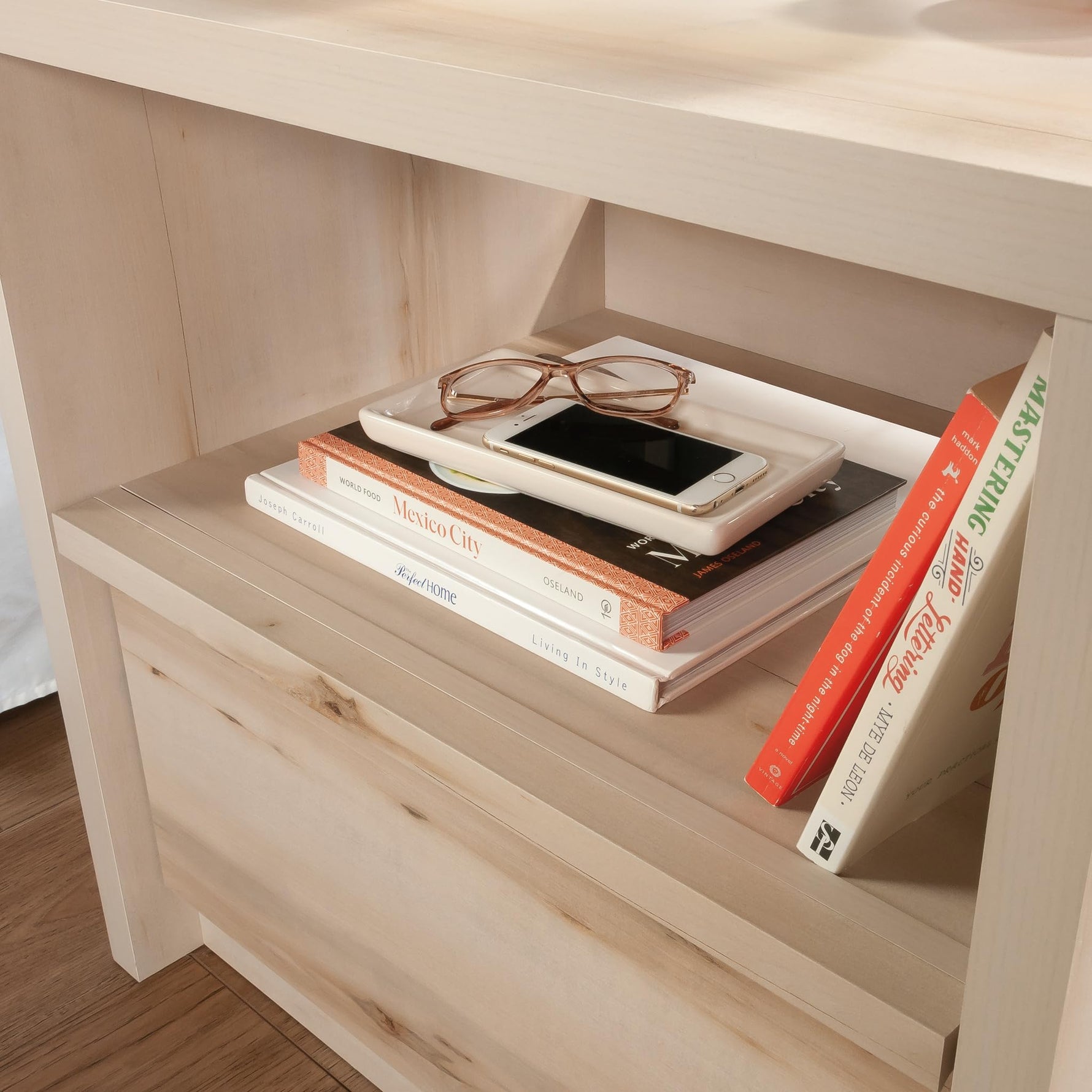Sauder Harvey Park Night Stand, in a Pacific Maple Finish