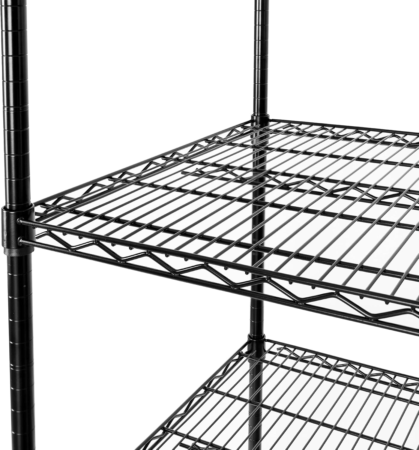 UltraDurable 5-Tier NSF Steel Wire Shelving, 48"W x 24"D x 76"H, Black | Heavy-duty commercial-grade solid steel wire storage rack featuring 800 pounds per shelf weight capacity