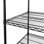 UltraDurable 5-Tier NSF Steel Wire Shelving, 48"W x 24"D x 76"H, Black | Heavy-duty commercial-grade solid steel wire storage rack featuring 800 pounds per shelf weight capacity