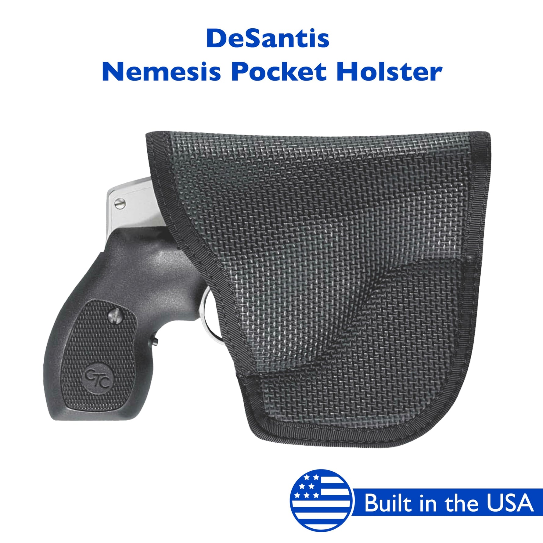 Desantis Nemesis Pocket Holster - Gun Pocket Holsters for Concealed Carry, Fits The S&W J Frame 2"- 2 1/4", M&P 340 2", Taurus 85 2", S&W Bodyguard 38, Kimber K6S 2" - Ambidextrous, Black