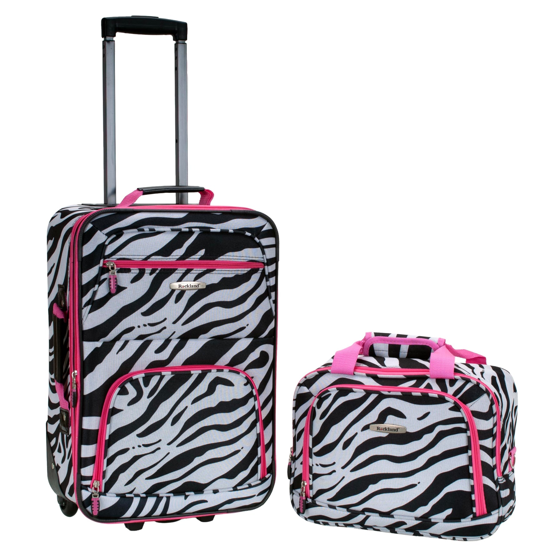 Rockland Fashion Softside 2 Piece Luggage Set, Expandable, (14" Tote/19" Upright), Purple
