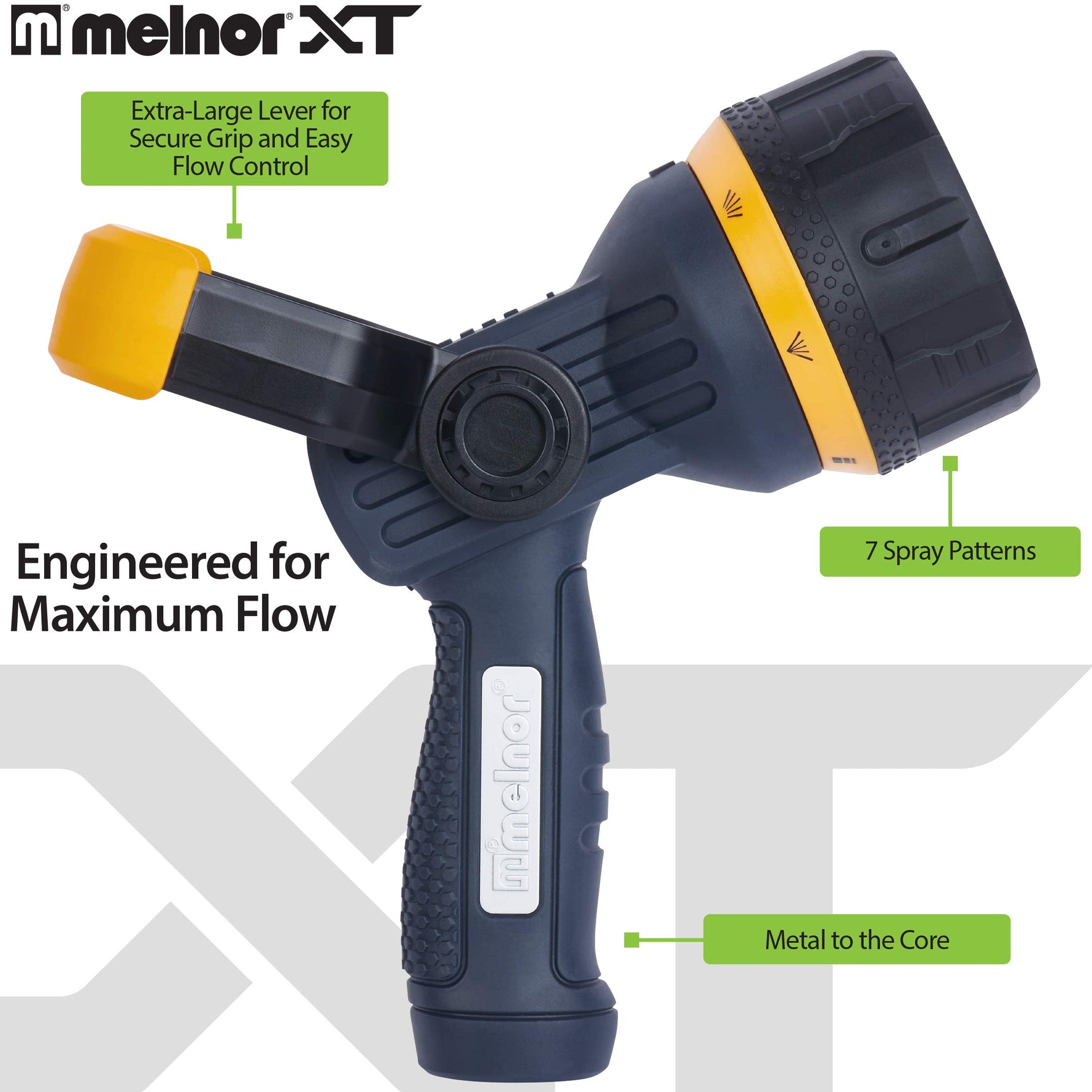 Melnor 65020-AMZ Metal Nozzle with QuickConnect Product Adapter Set, Multi-Pattern, Heavyweight Rear Trigger