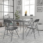 Flash Furniture Madelyn 33.5" Square Folding Multipurpose Card Table with Padded Vinyl Top, Portable Folding Game Table for 4 Players, Black