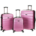 Rockland Melbourne Hardside Expandable Spinner Wheel Luggage, Checked Large 28", Black