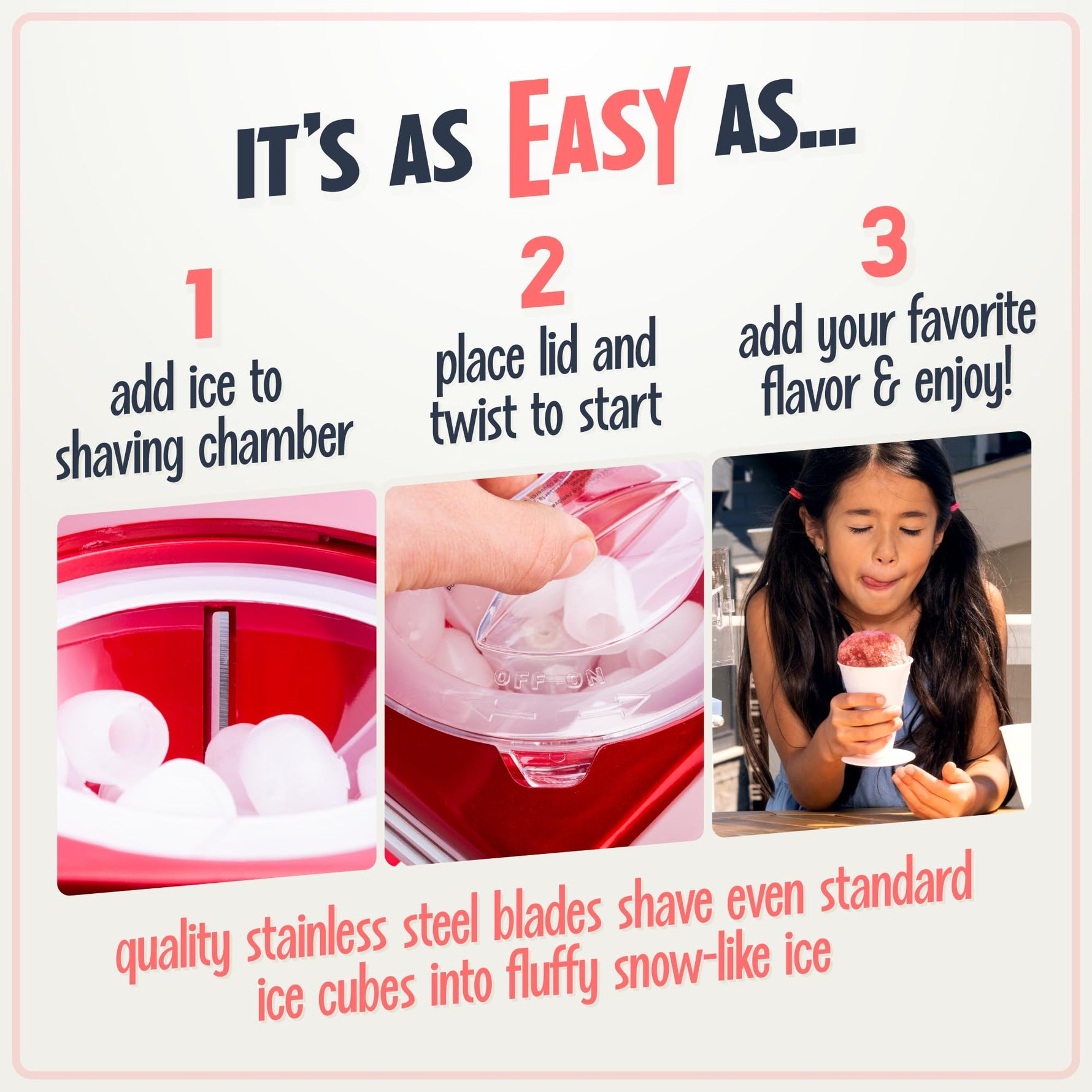 Nostalgia Snow Cone Shaved Ice Machine - Makes 20 Icy Treats - Includes 1 Reusable Plastic Cup - Retro Red