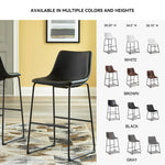 Signature Design by Ashley Centiar 24" Counter Height Modern Bucket Barstool, 2 Count, Black