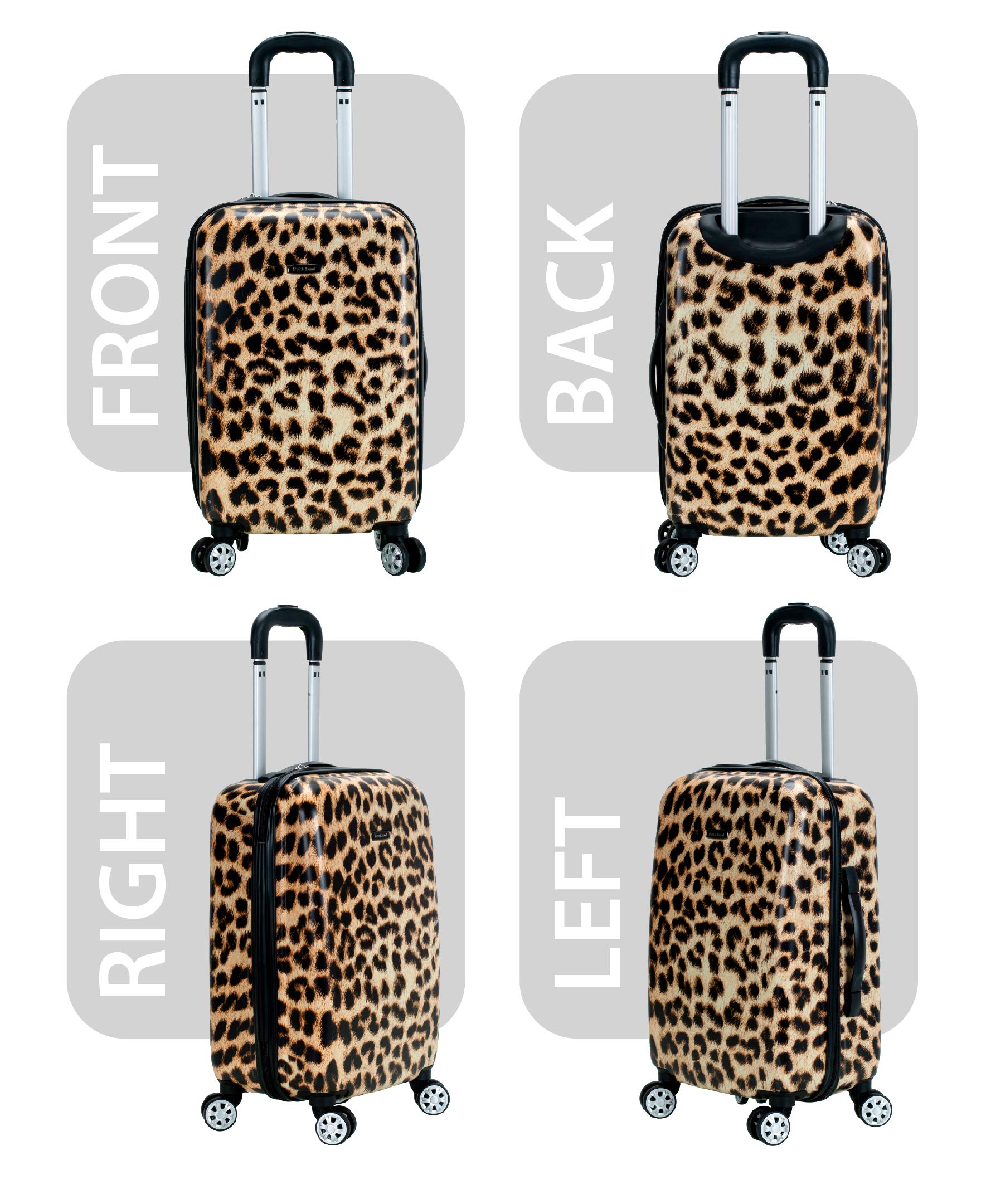 Rockland Safari Hardside Spinner Wheel Luggage, CAMO, Carry-On 20"