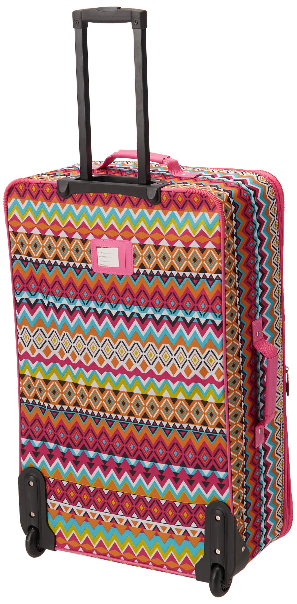Rockland Fashion Softside 2 Piece Luggage Set, Expandable, (14" Tote/19" Upright), Purple