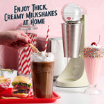 Nostalgia Two-Speed Electric Milkshake Maker and Drink Mixer, Includes 16-Ounce Stainless Steel Mixing Cup & Rod, Jade Green