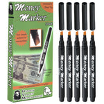 HVM Counterfeit Money Detector Pen (5 Counterfeit Pens) - Money Marker Bill Detector Pen with Upgraded Chisel Tip - Detect Fake Bills, Universal False Currency Checker Pack